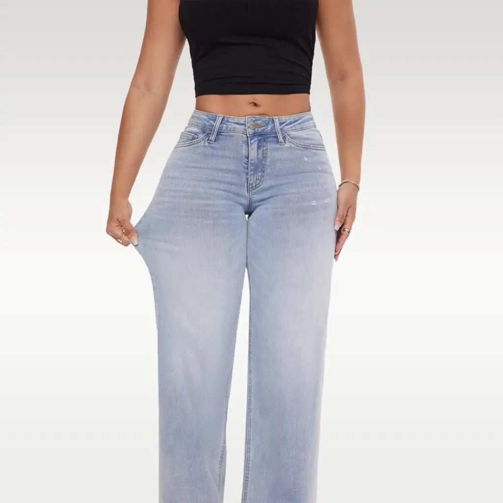 CurveLift™ Mid-Low Rise Stretch Wide-Leg Jeans