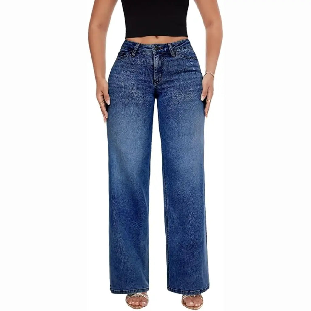 CurveLift™ Mid-Low Rise Stretch Wide-Leg Jeans