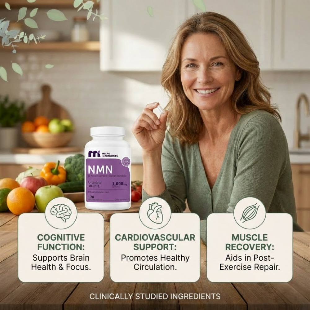 Micro Ingredients NMN Complex 1,000mg Per Serving, 120 Veggie Capsules VIP