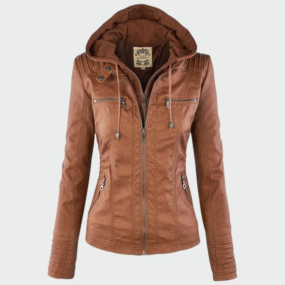 Ava | Chic Faux Leather Biker Jacket for Women