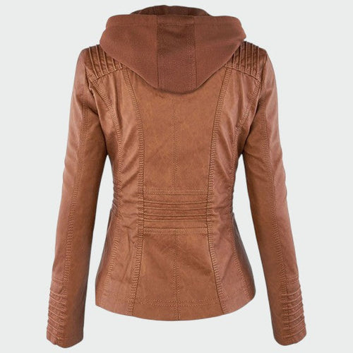 Ava | Chic Faux Leather Biker Jacket for Women