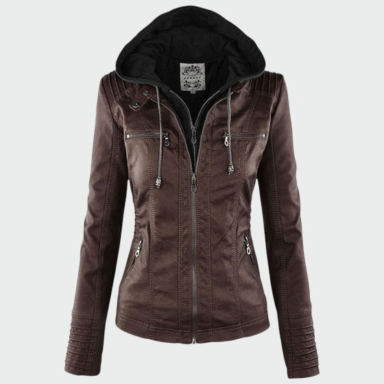 Ava | Chic Faux Leather Biker Jacket for Women