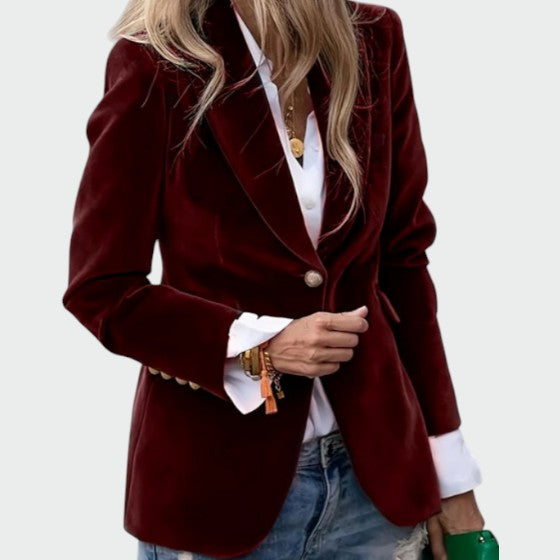Ava | Chic Slim Fit Velvet Blazer