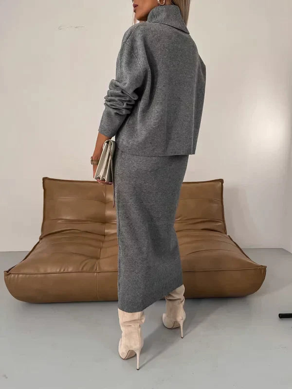 Ava | Cozy Elegant Turtleneck Sweater Dress for Women