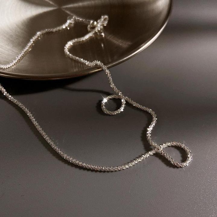 Elegant Layered Necklace Set in Silver