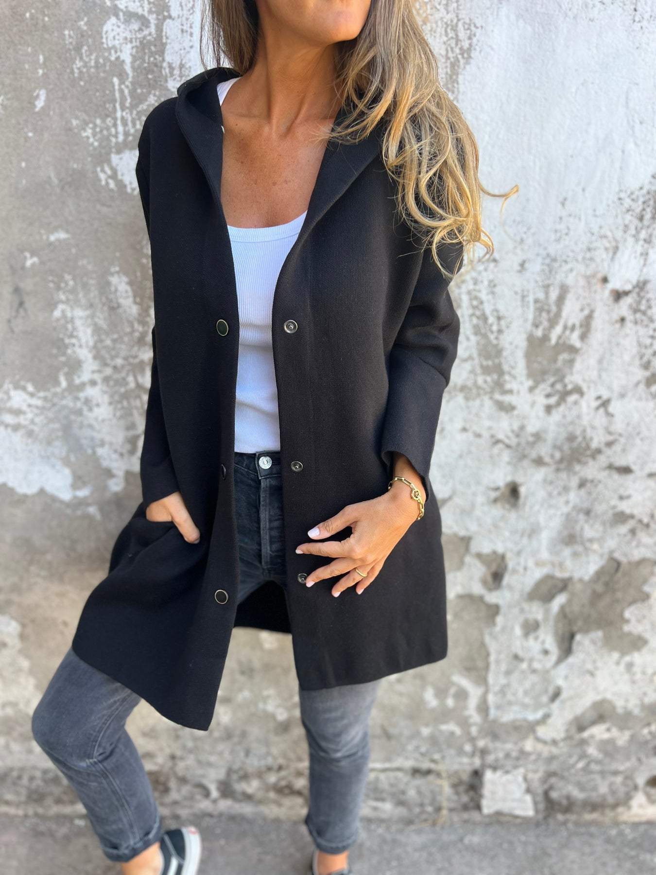 Avery | Modern Casual Hoodie Jacket with Buttons