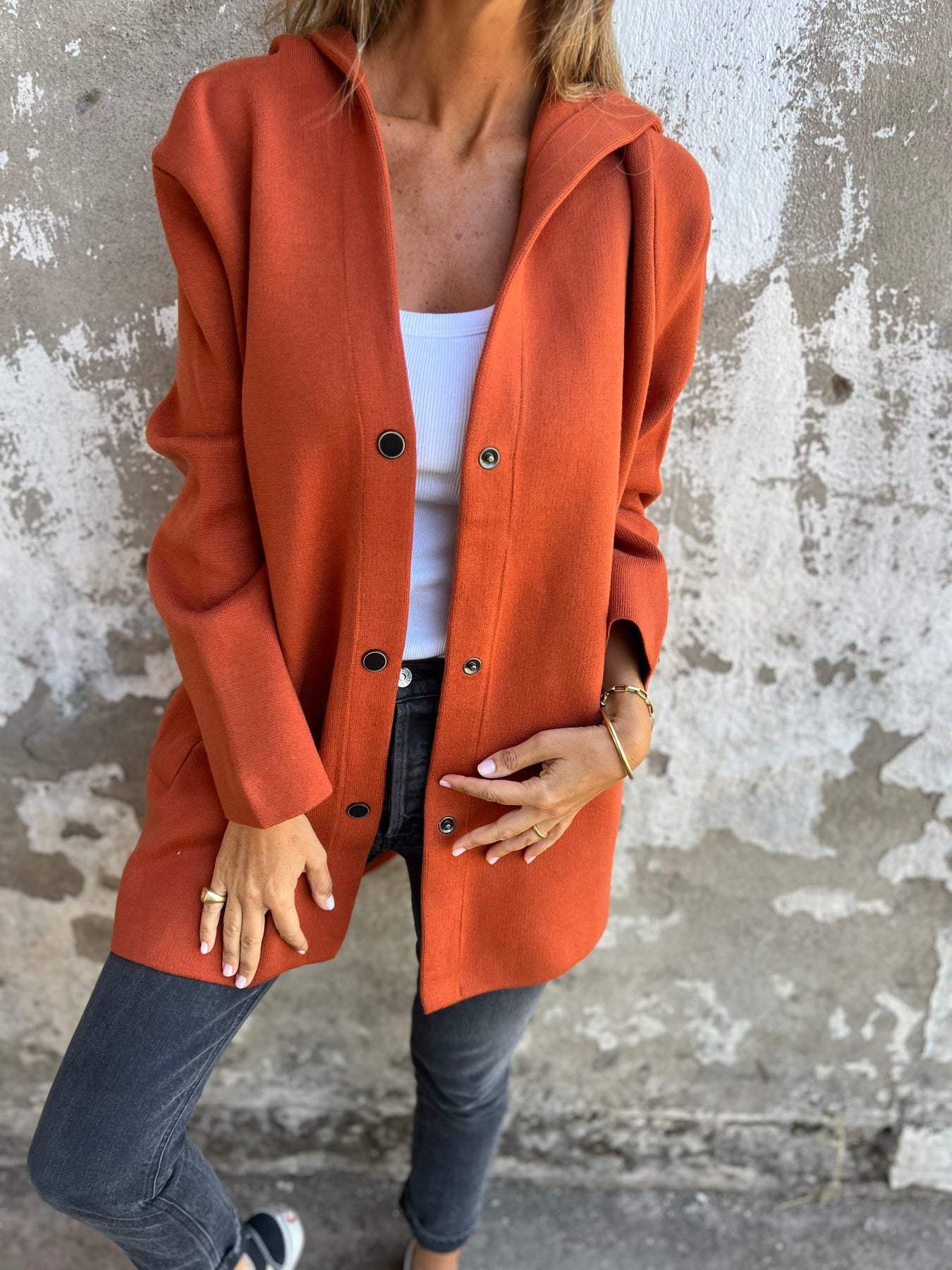 Avery | Modern Casual Hoodie Jacket with Buttons