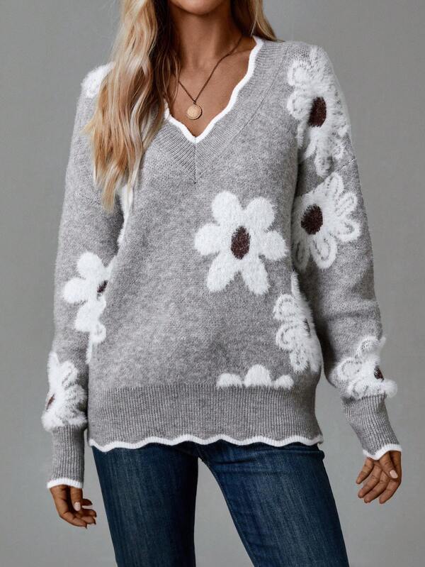 Ella | Cozy Floral Women's Sweater