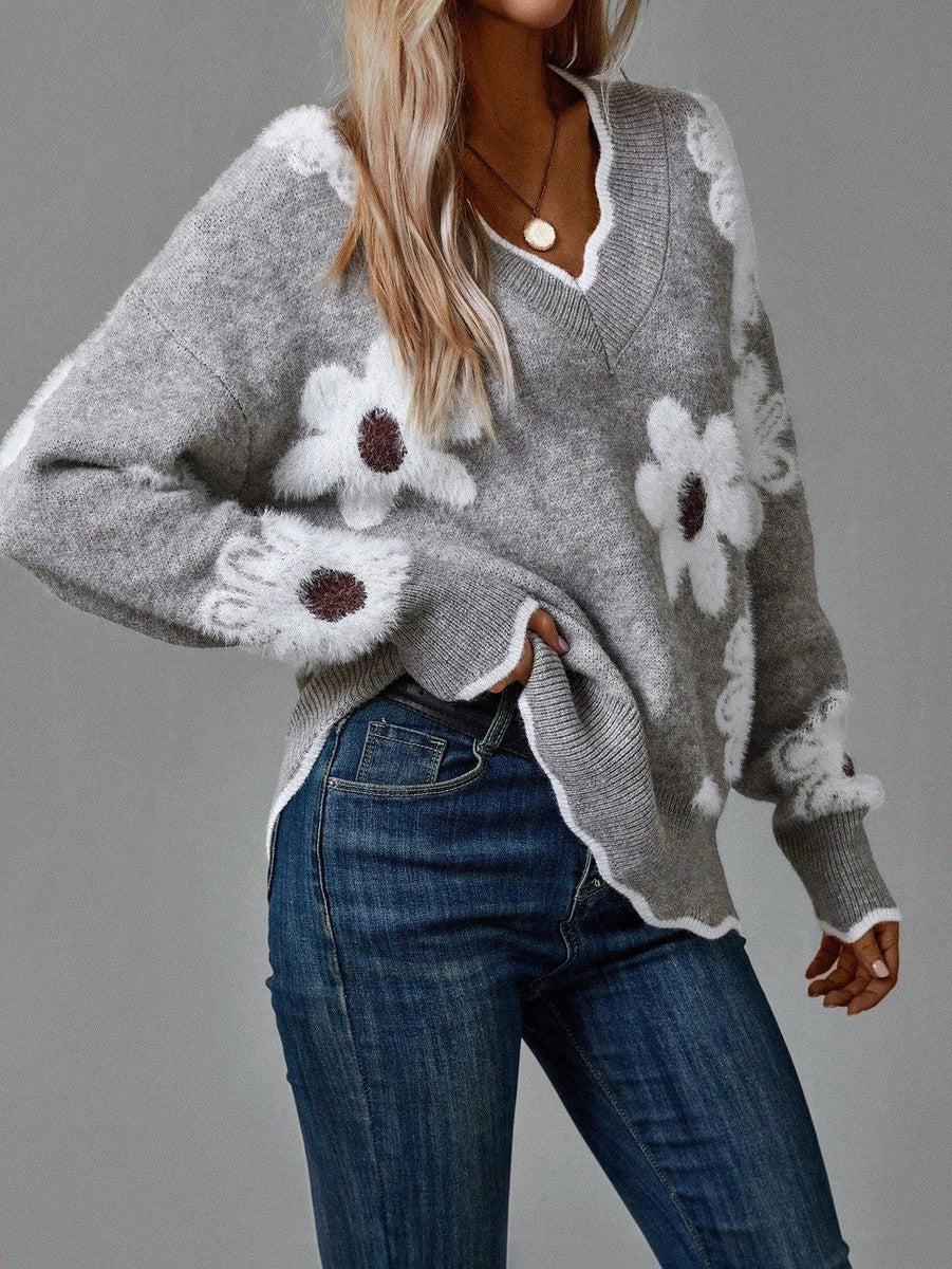 Ella | Cozy Floral Women's Sweater