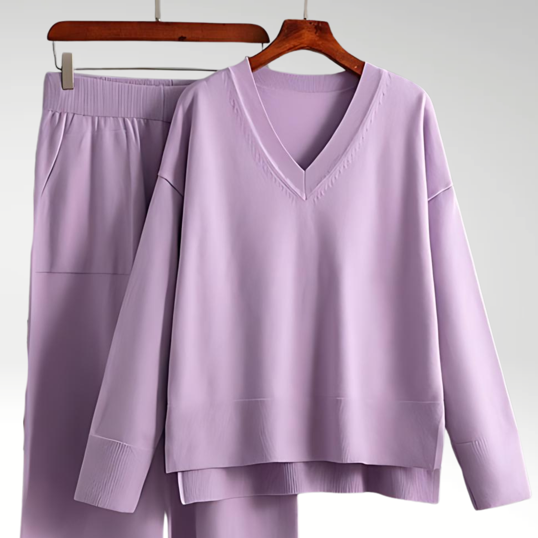 Ella | Soft Relaxed V Neck Womens Lounge Set