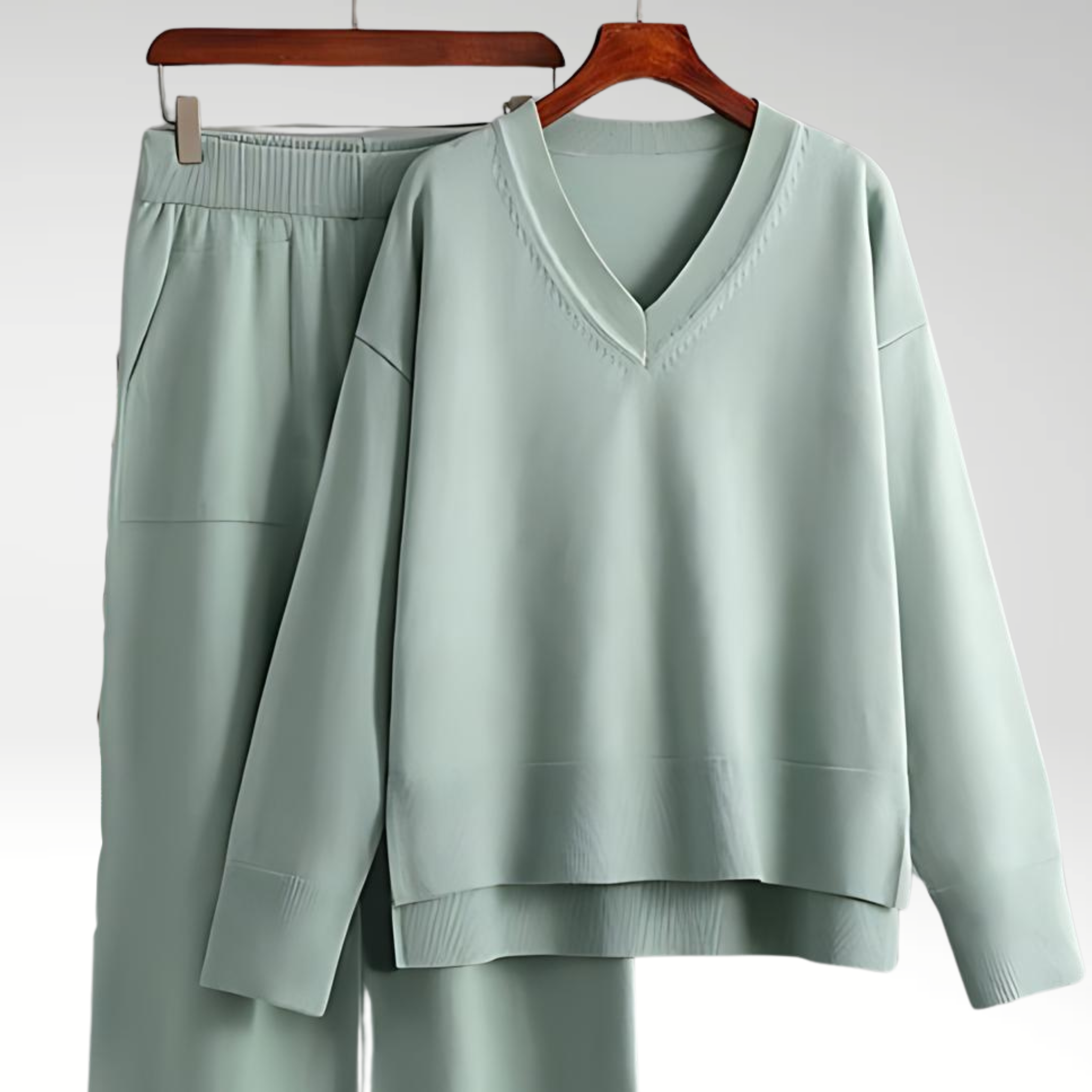 Ella | Soft Relaxed V Neck Womens Lounge Set
