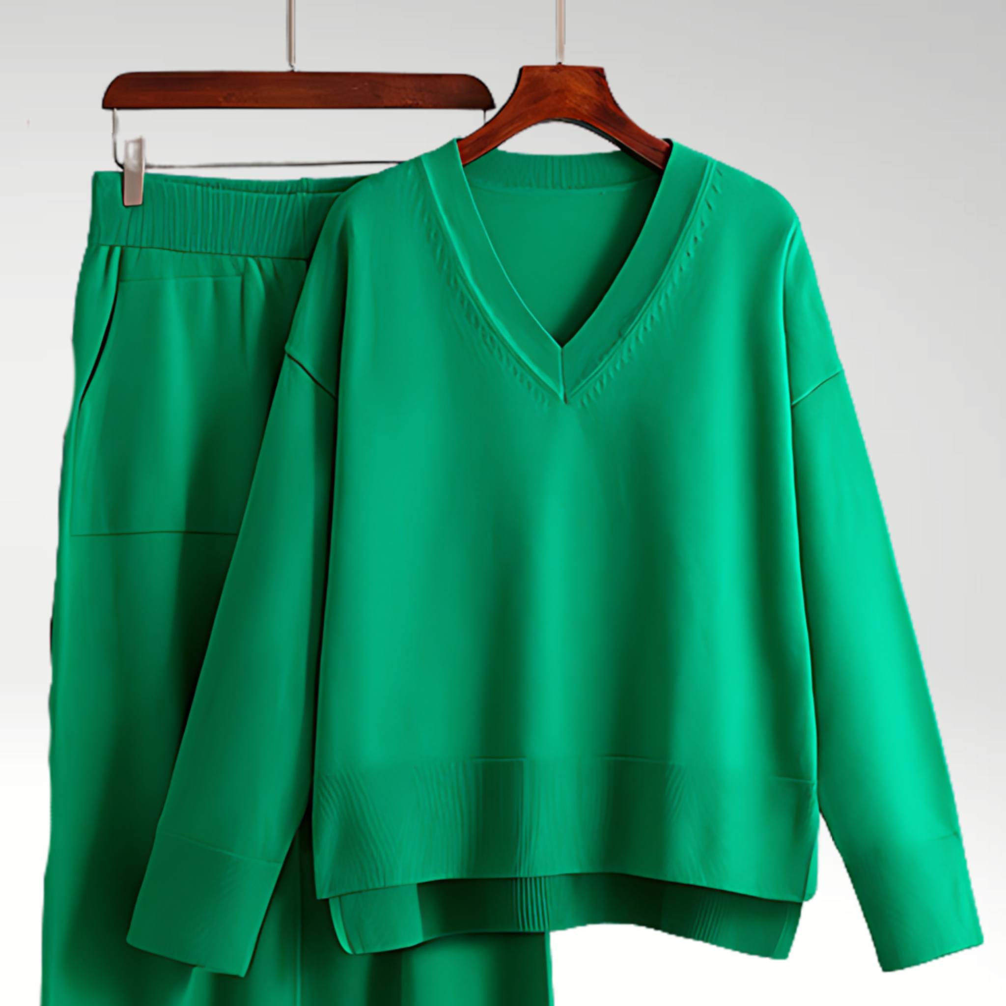 Ella | Soft Relaxed V Neck Womens Lounge Set