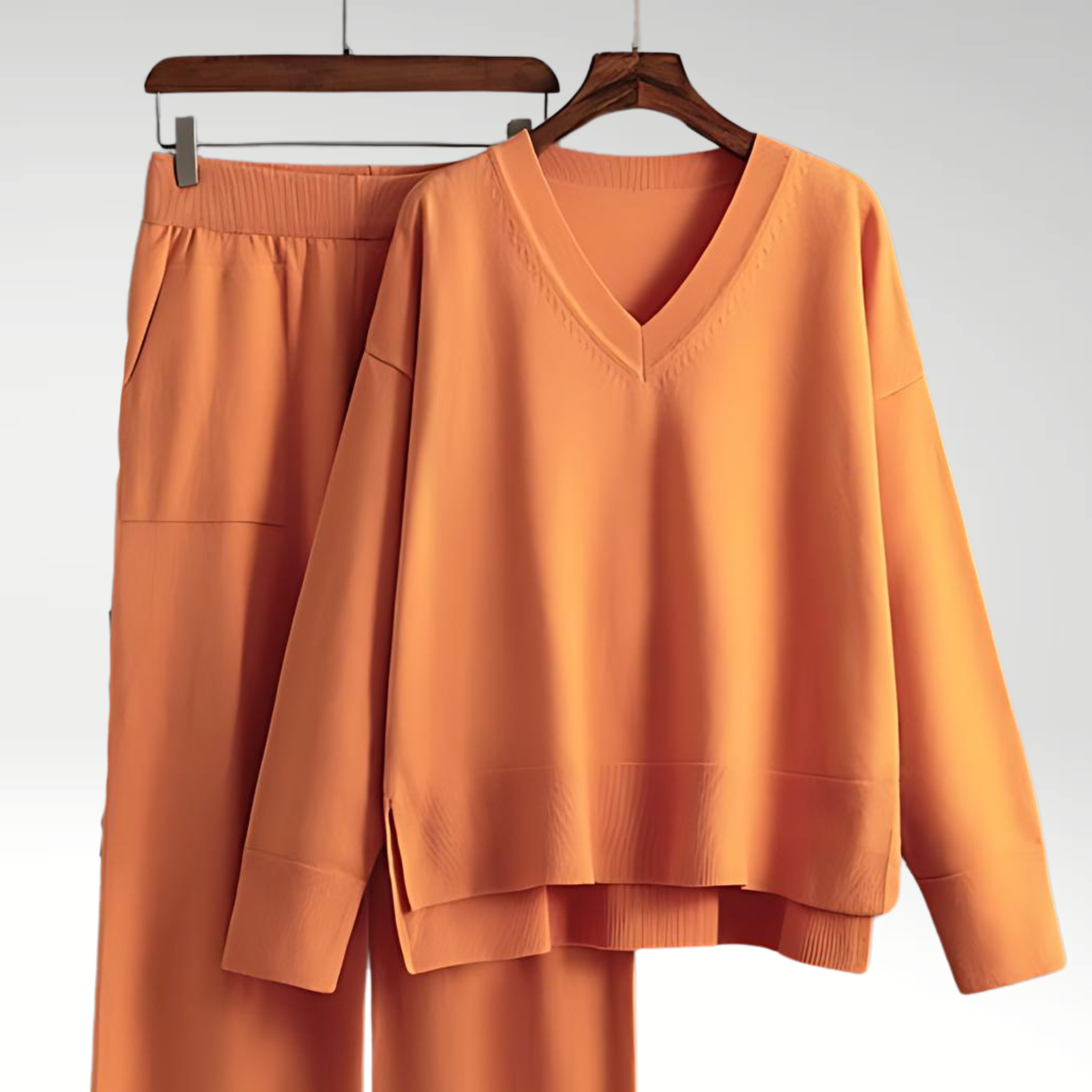 Emily | Cozy Relaxed V Neck Lounge Set