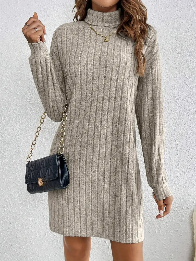 Emily | Cozy Ribbed Long Sleeve Mini Dress