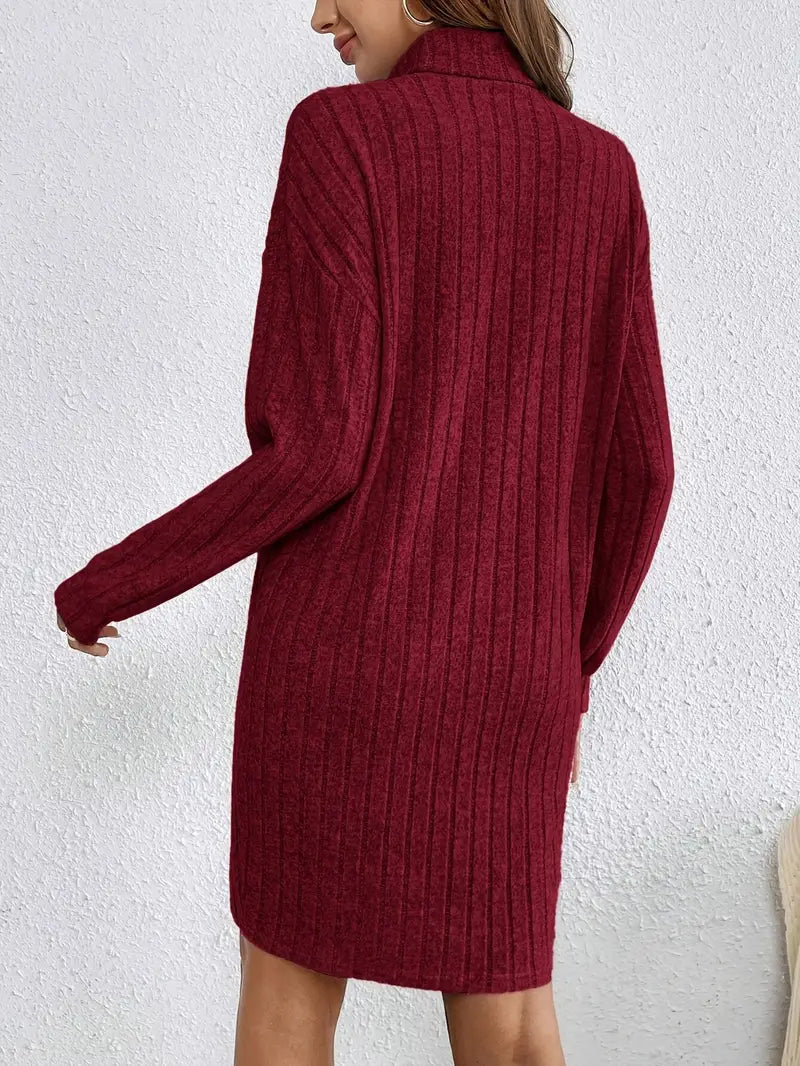 Emily | Cozy Ribbed Long Sleeve Mini Dress