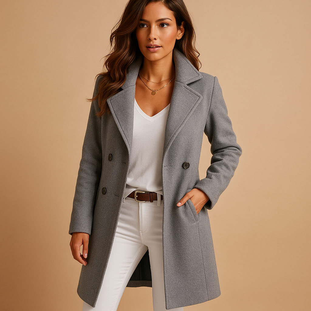Emily | Elegant Long Wool Coat for Women