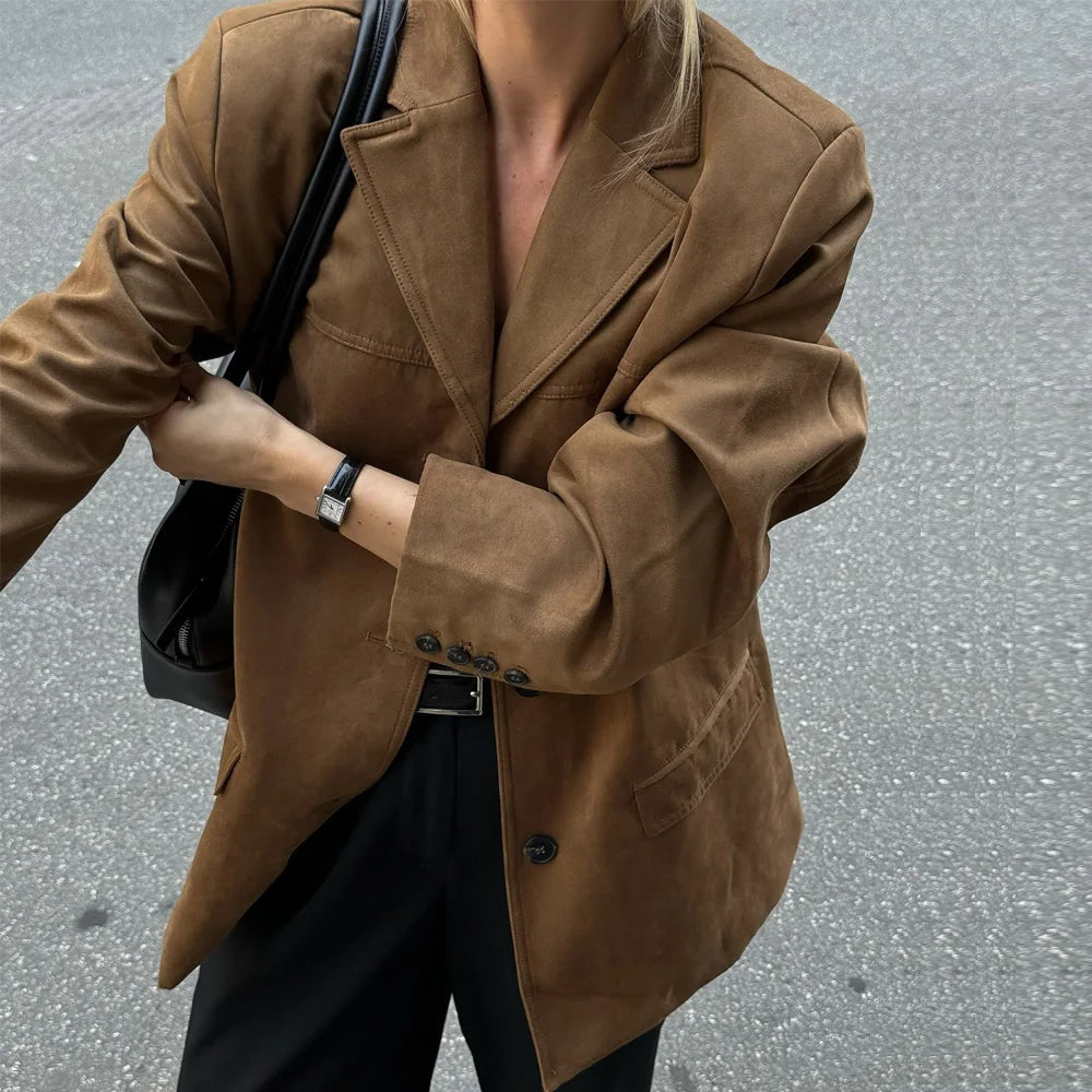 Emily | Stylish Vintage Brown Suede Jacket
