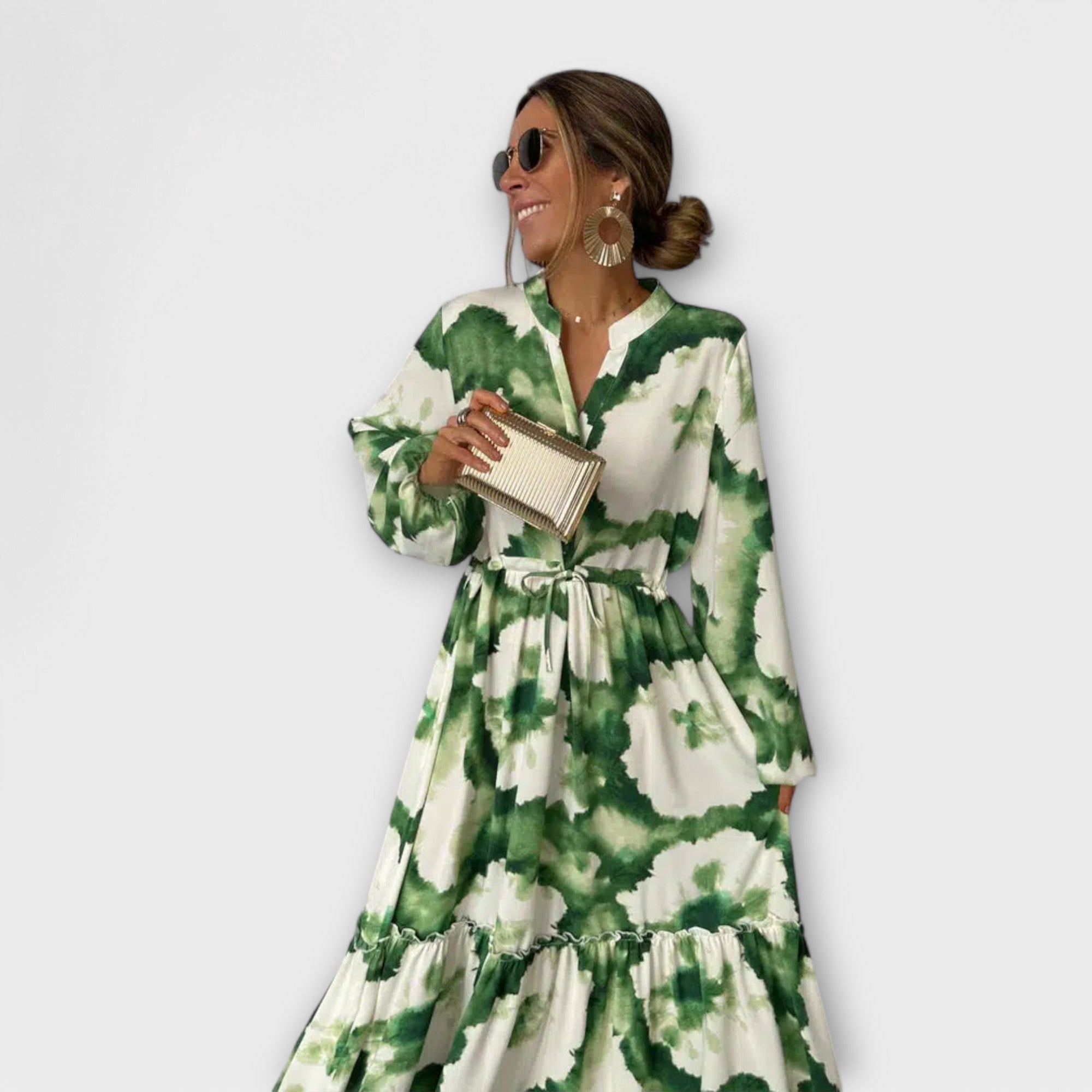 Emma | Chic Floral Long Sleeve Maxi Dress for Women