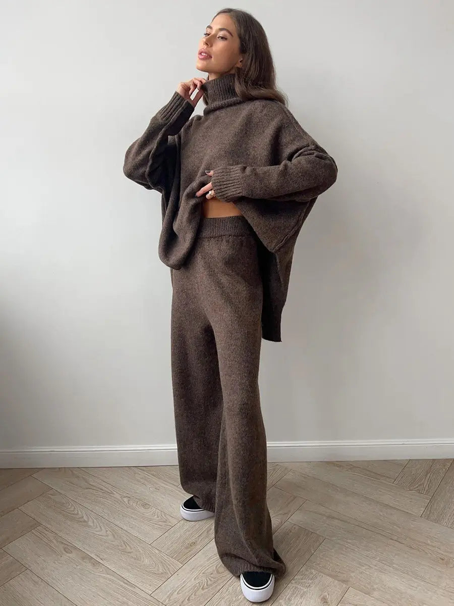 Emma | Cozy High-Neck Knit Lounge Set