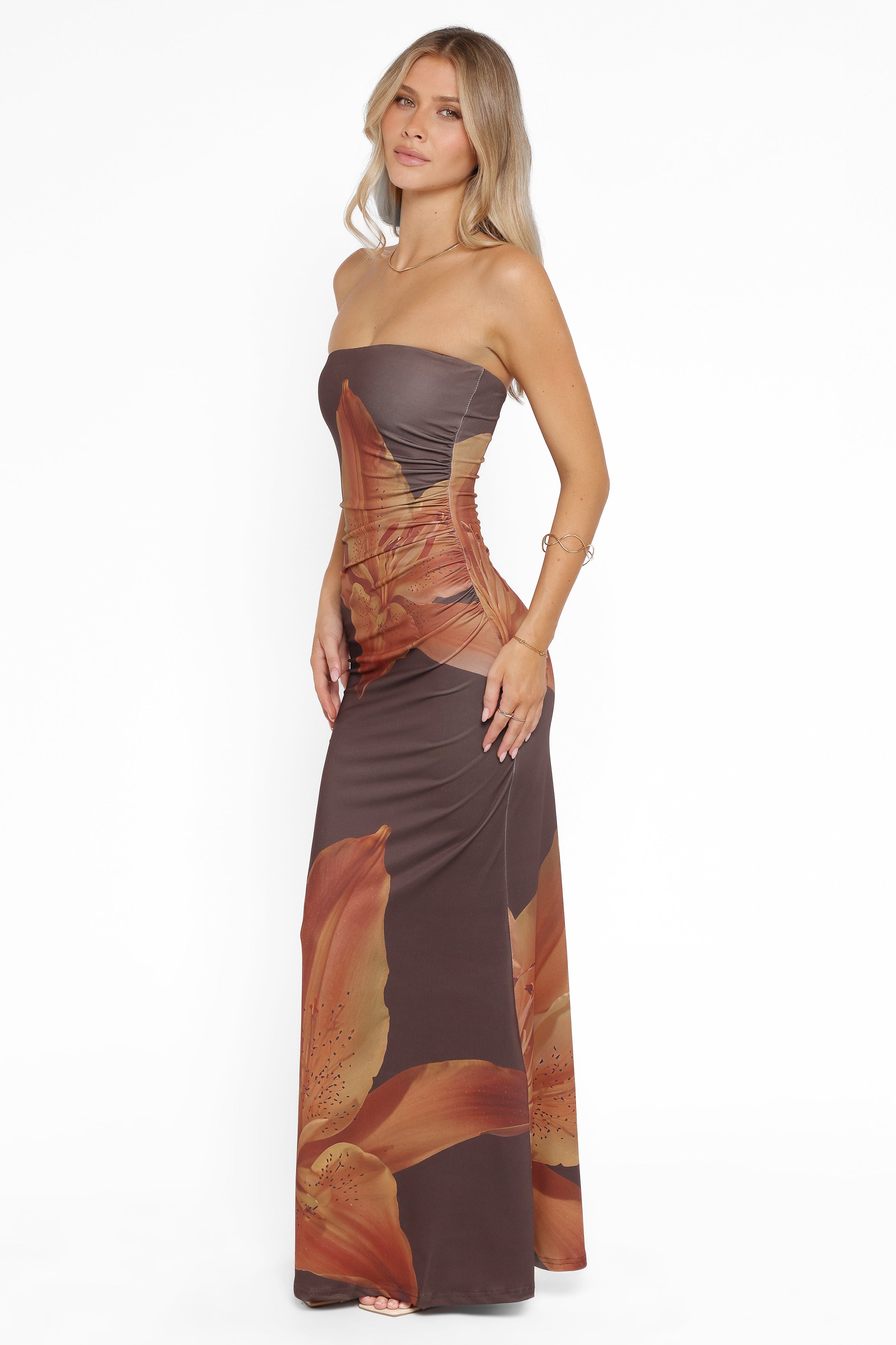 Emma | Elegant Floral Strapless Maxi Dress