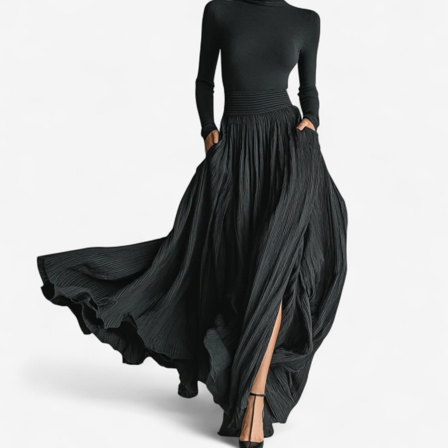 Emma | Elegant High Waist Maxi Skirt With Fitted Shirt