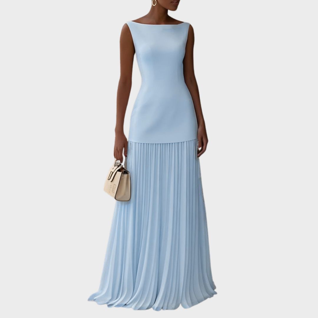 Emma | Elegant Sleeveless Pleated Wedding Guest Dress