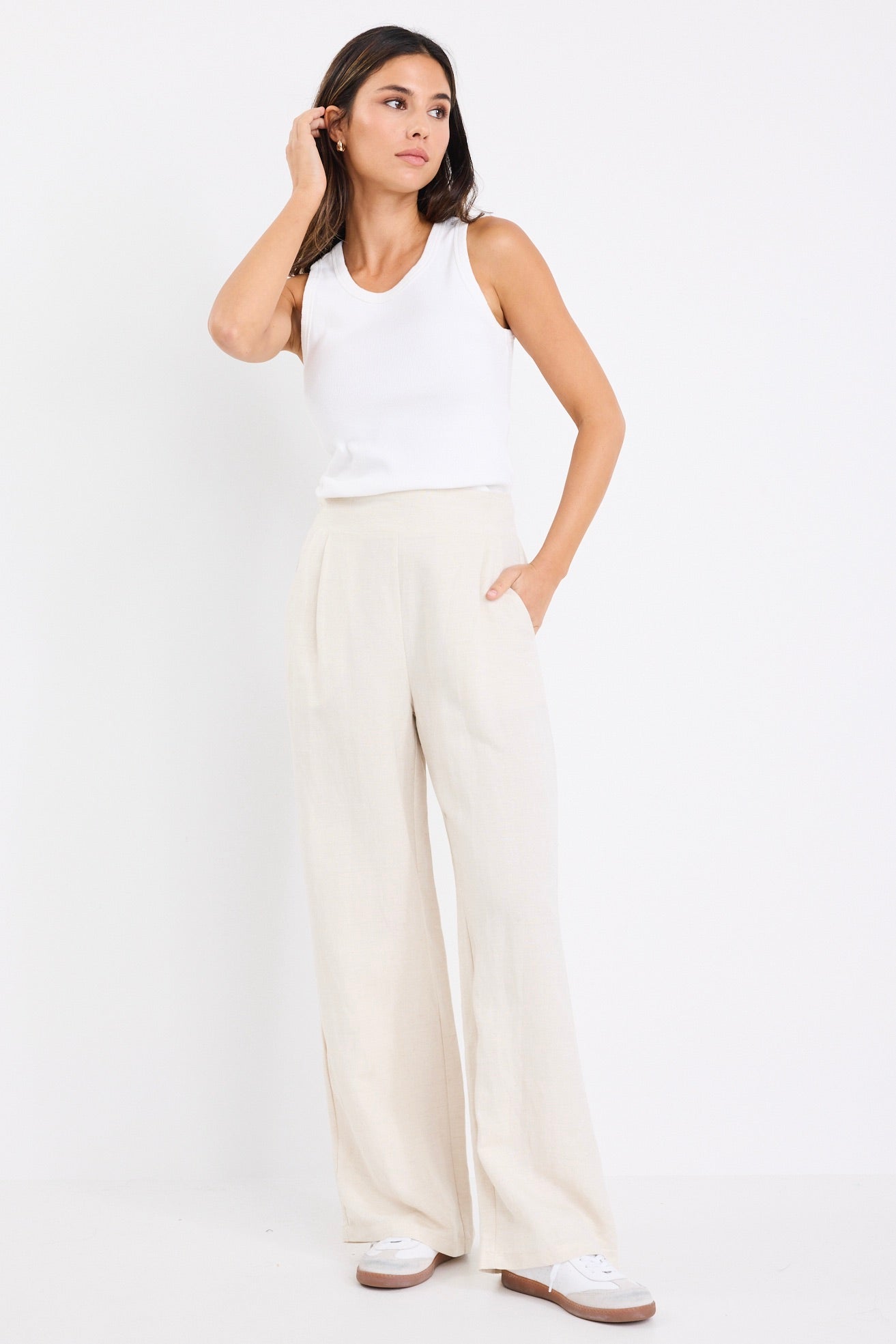 Ethan | Relaxed Wide Leg Linen Pants