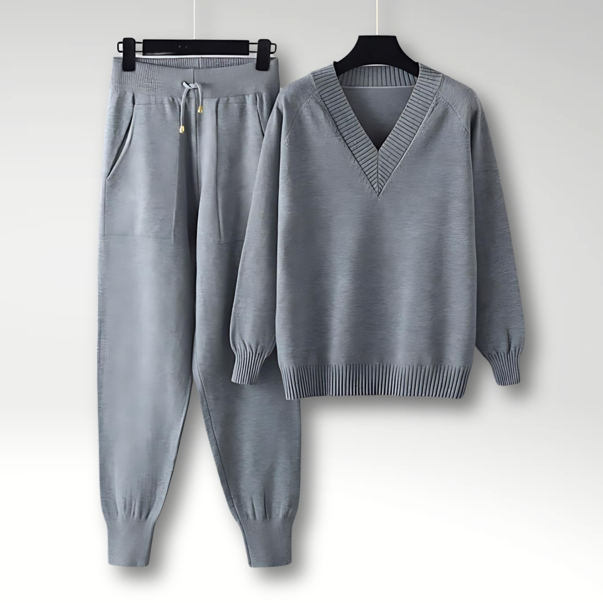 Mason | Cozy V Neck Knit Lounge Set