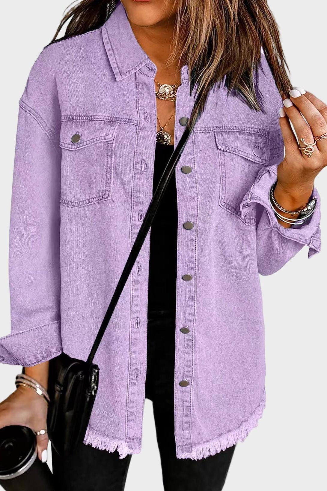 Mason | Relaxed Casual Denim Jacket for Women with Raw Hem