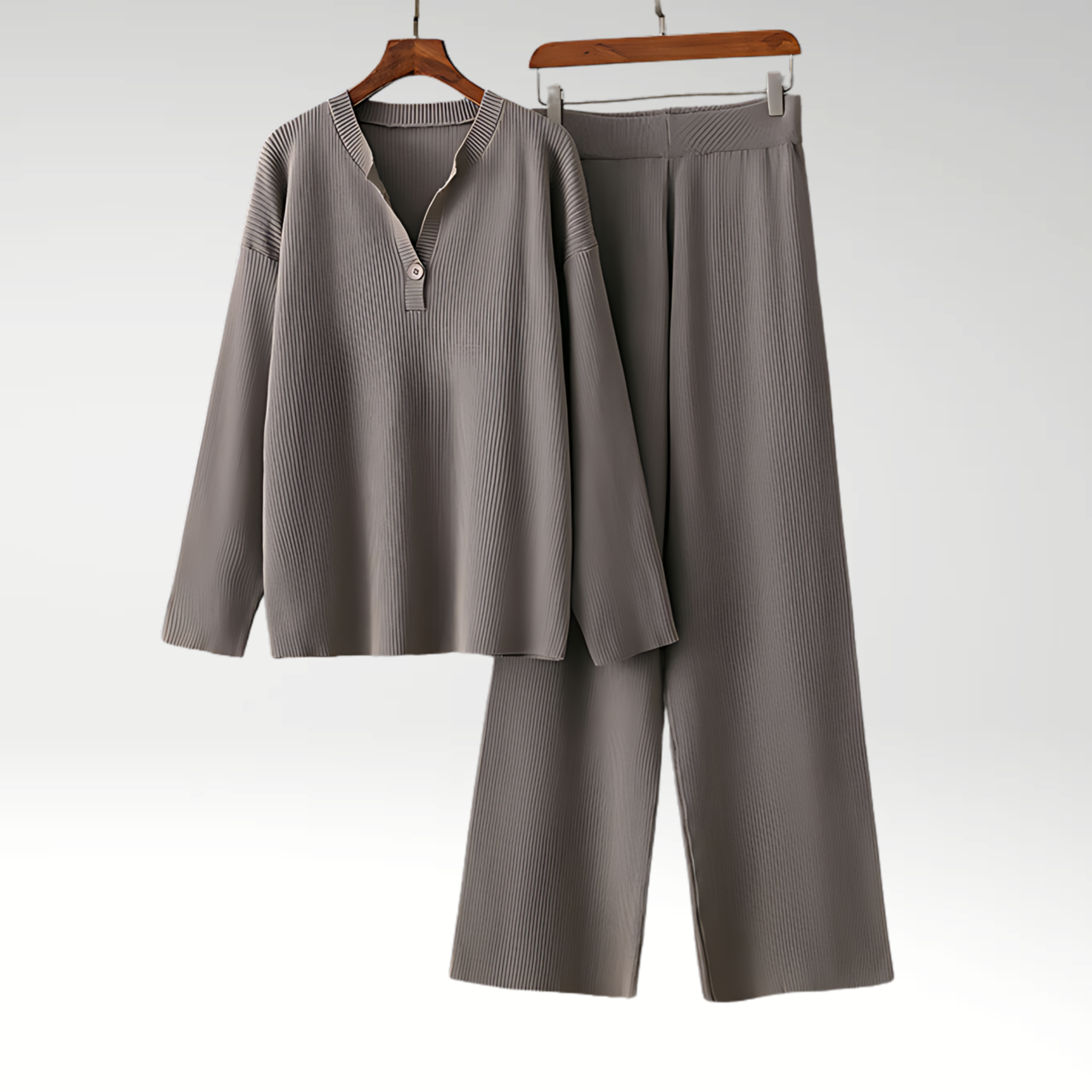 Mason | Textured Relaxed Lounge Set with Wide Leg Pants