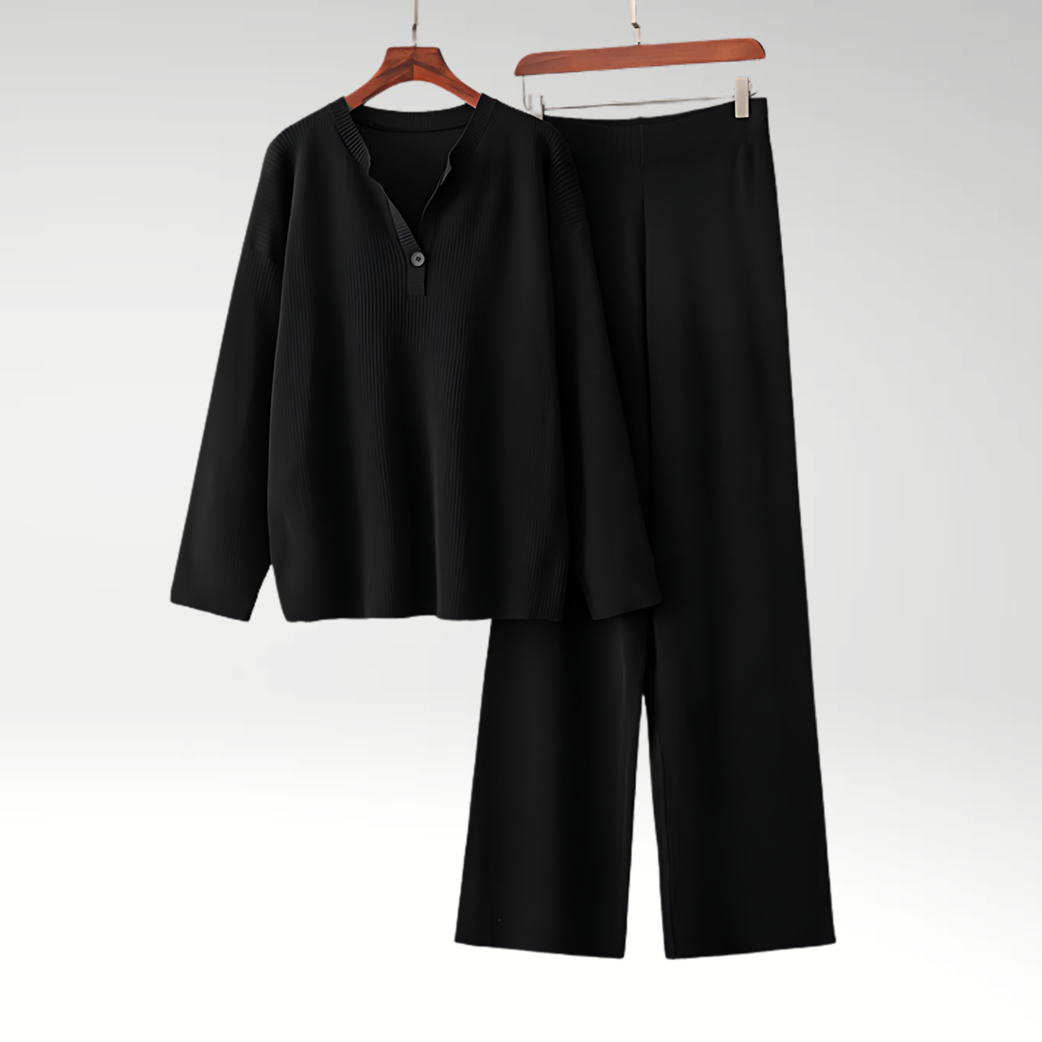 Mason | Textured Relaxed Lounge Set with Wide Leg Pants