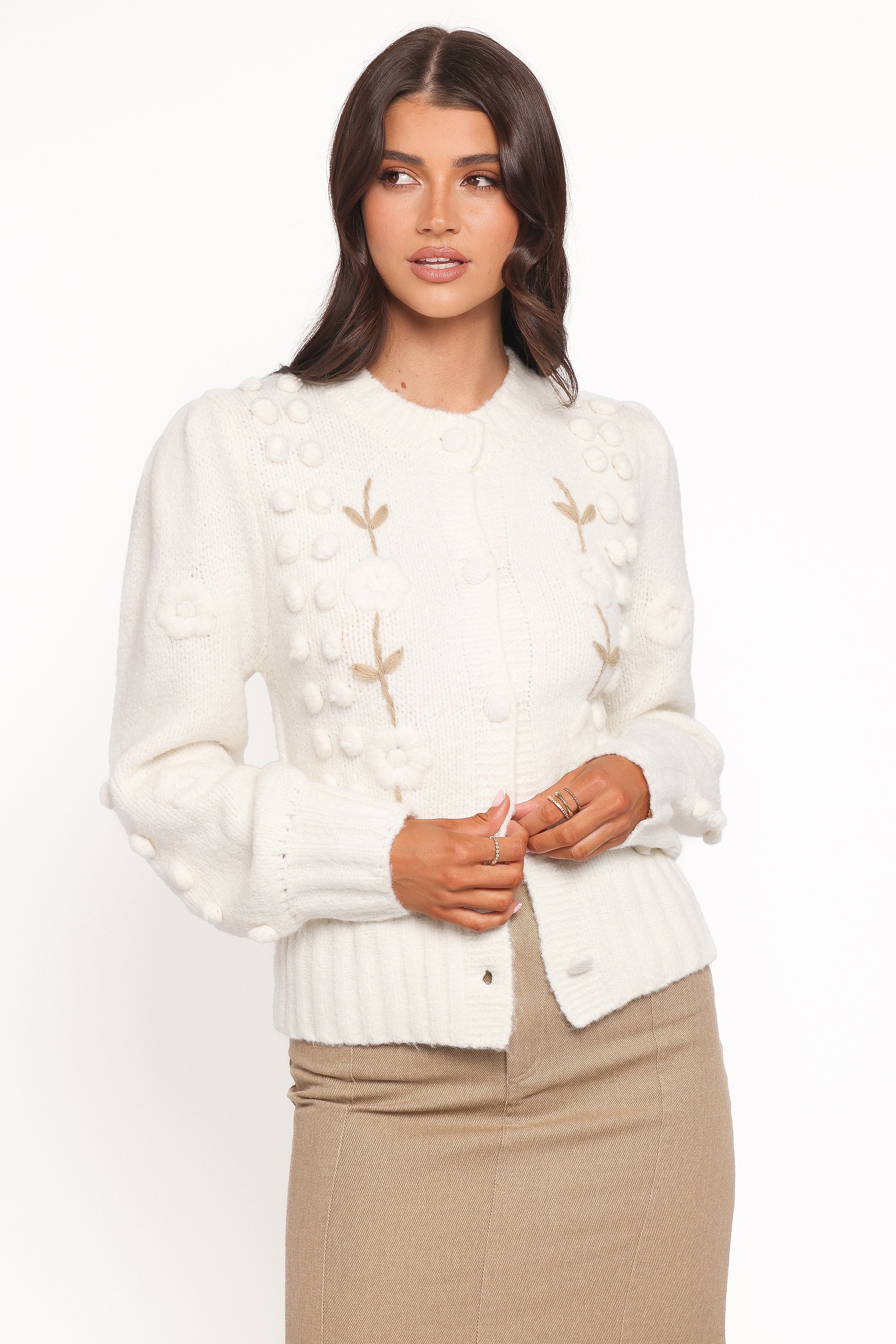 Mia | Charming Floral Knit Cardigan