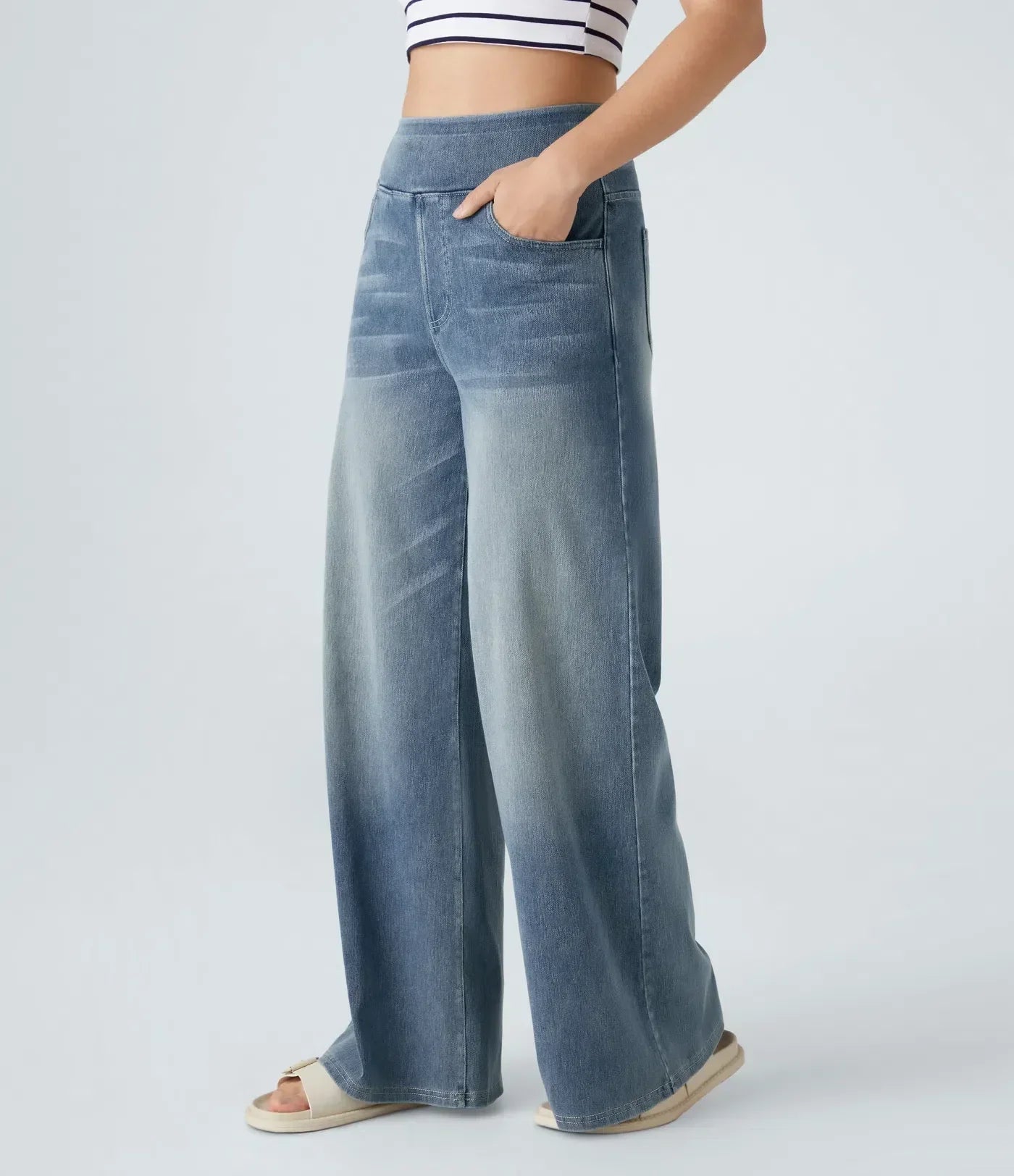 Mia | Comfortable Stretchy Baggy Wide-Leg Women's Jeans