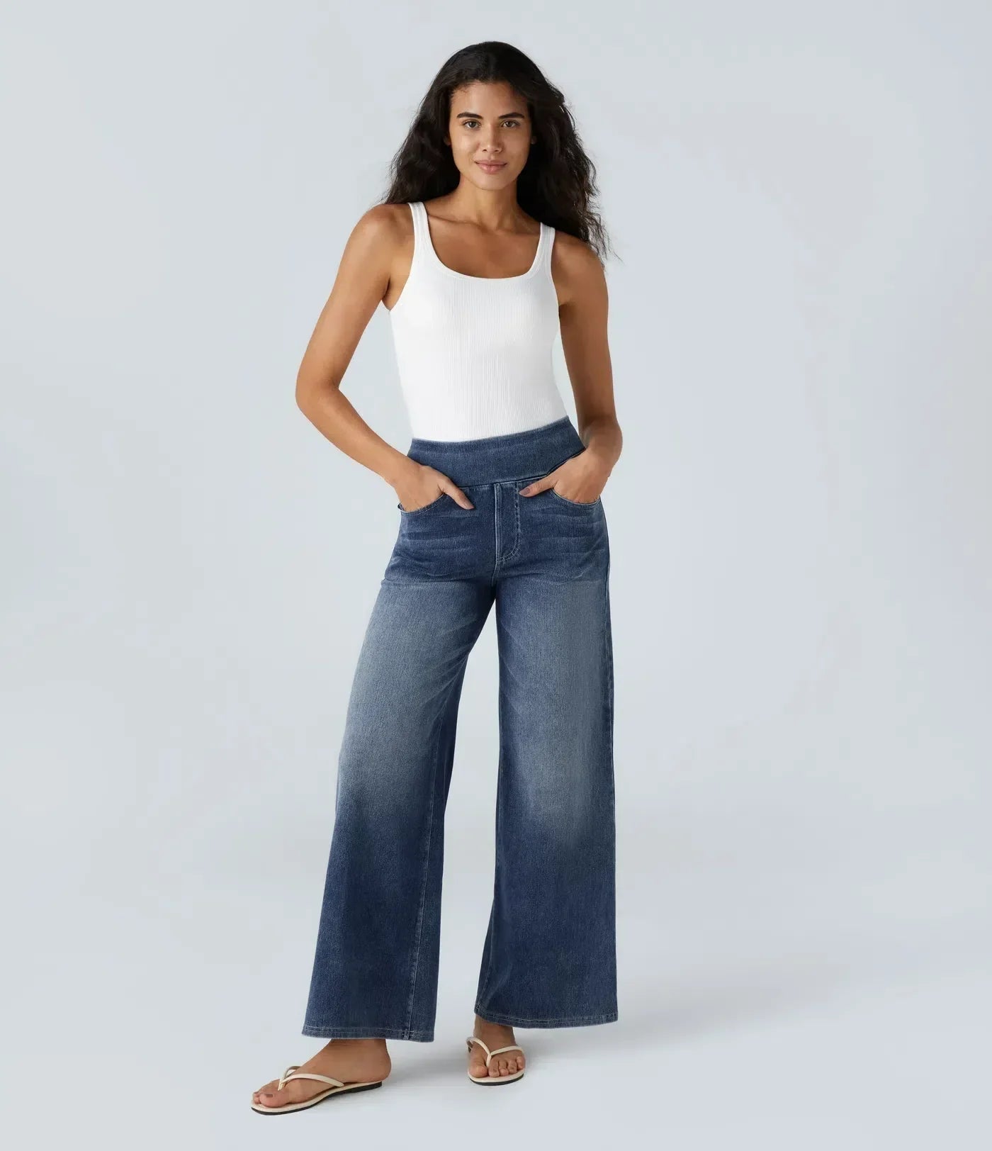 Mia | Comfortable Stretchy Baggy Wide-Leg Women's Jeans