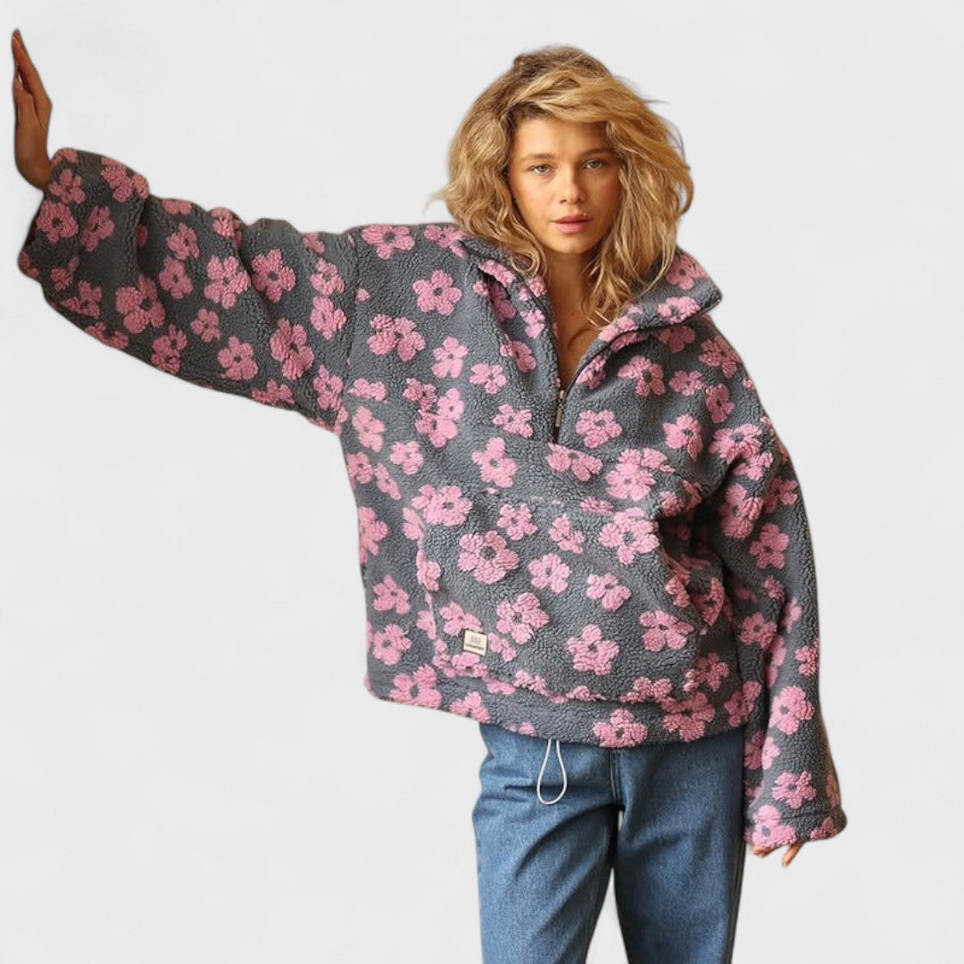 Mia | Cozy Floral Print Women's Fleece Jacket