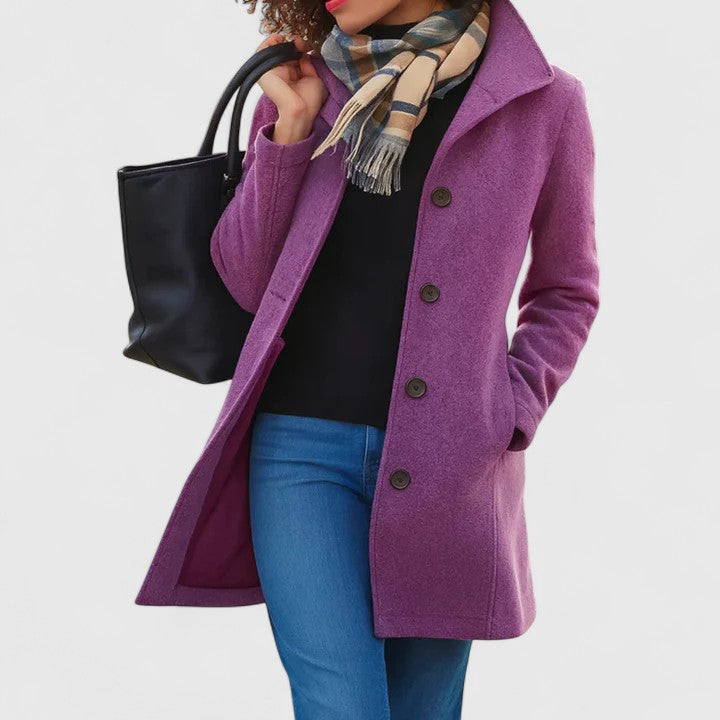 Mia | Elegant Long Wool Coat for Women