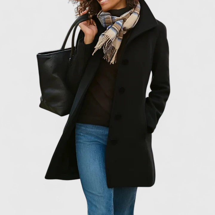 Mia | Elegant Long Wool Coat for Women