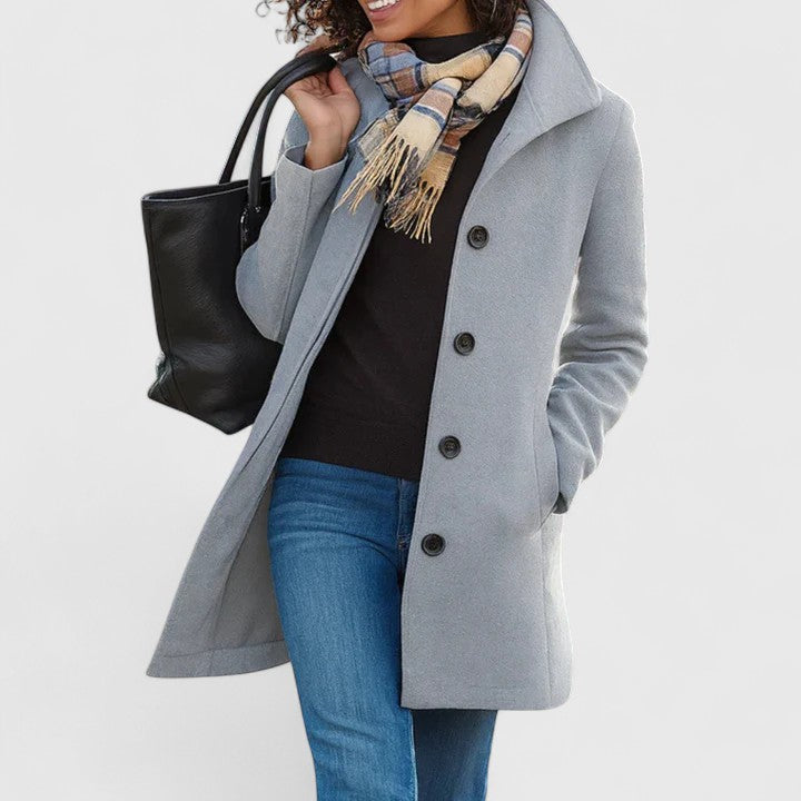 Mia | Elegant Long Wool Coat for Women