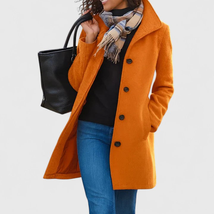 Mia | Elegant Long Wool Coat for Women