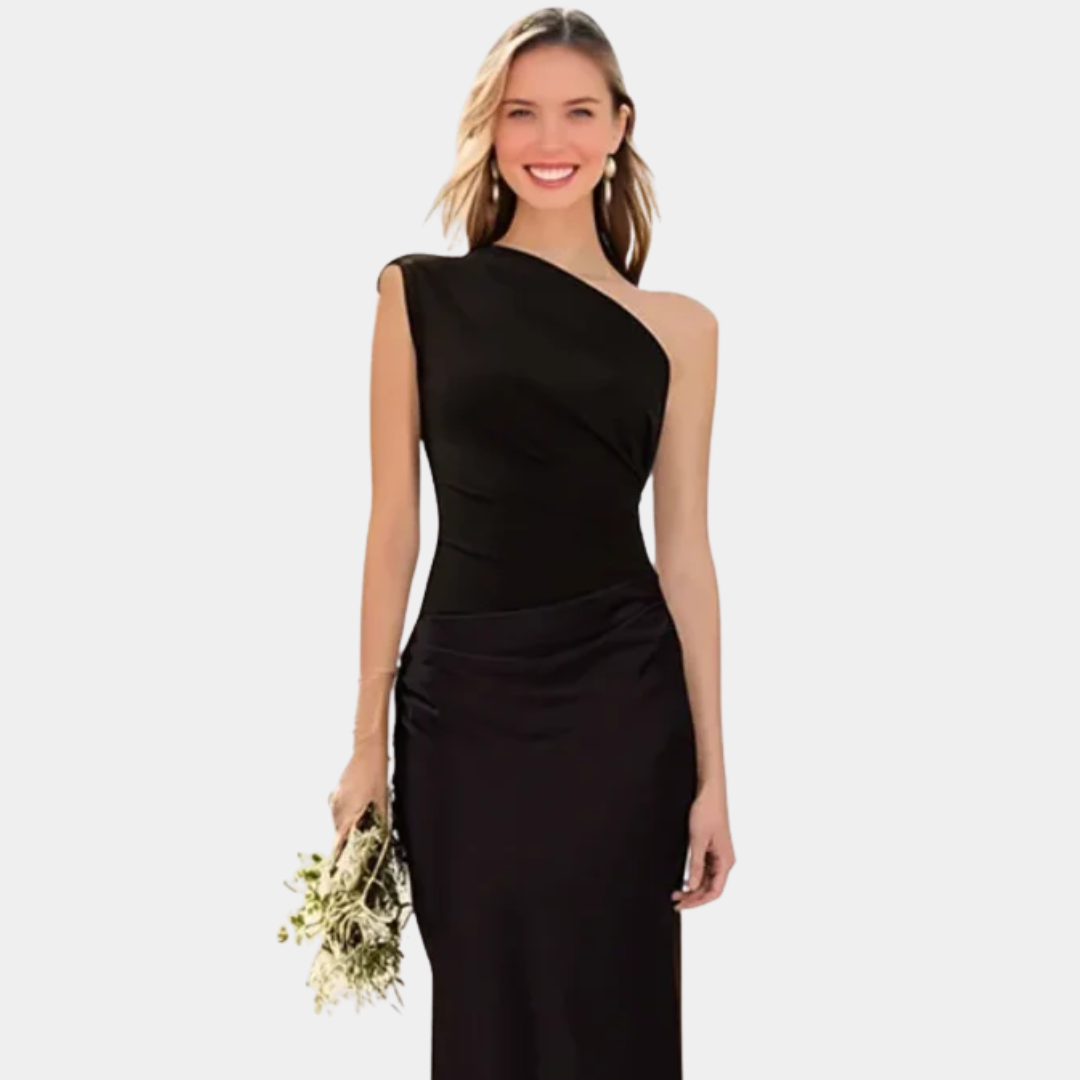 Mia | Elegant One-Shoulder Satin Maxi Dress for Women