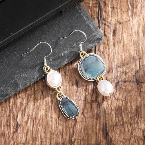 Blue Natural Stone Earrings