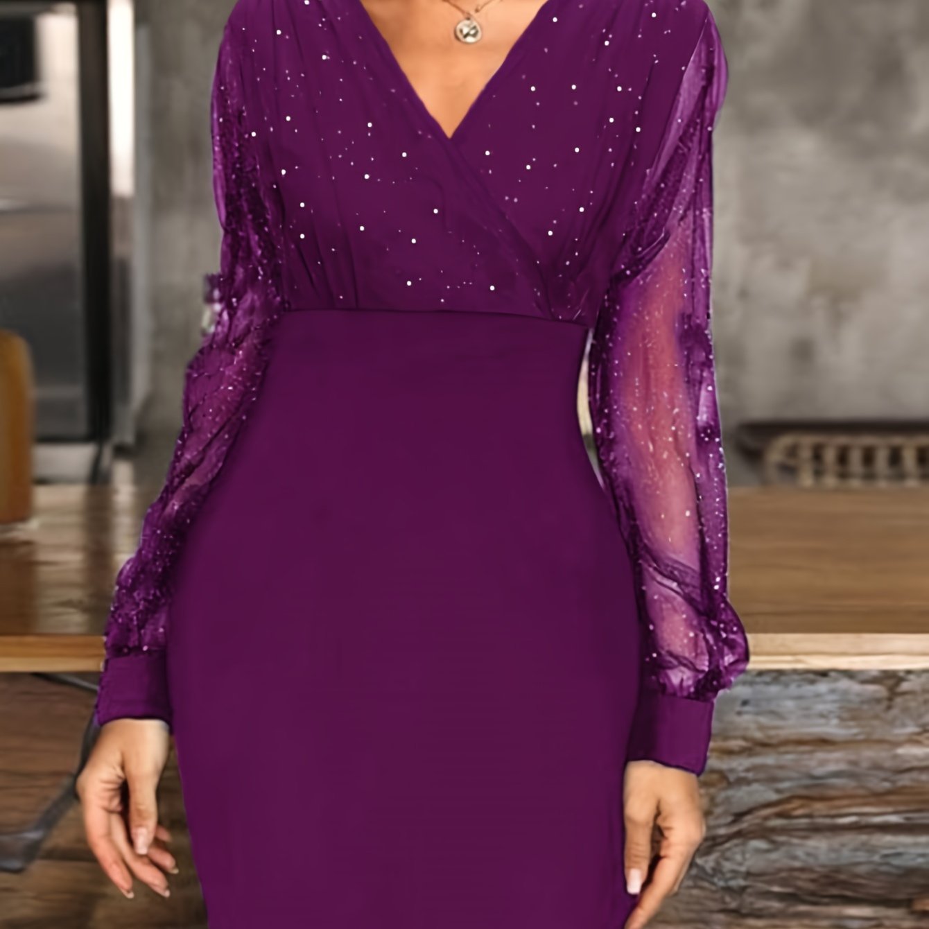 Mia | Elegant Sheer Long Sleeve Bodycon Mini Dress for Women