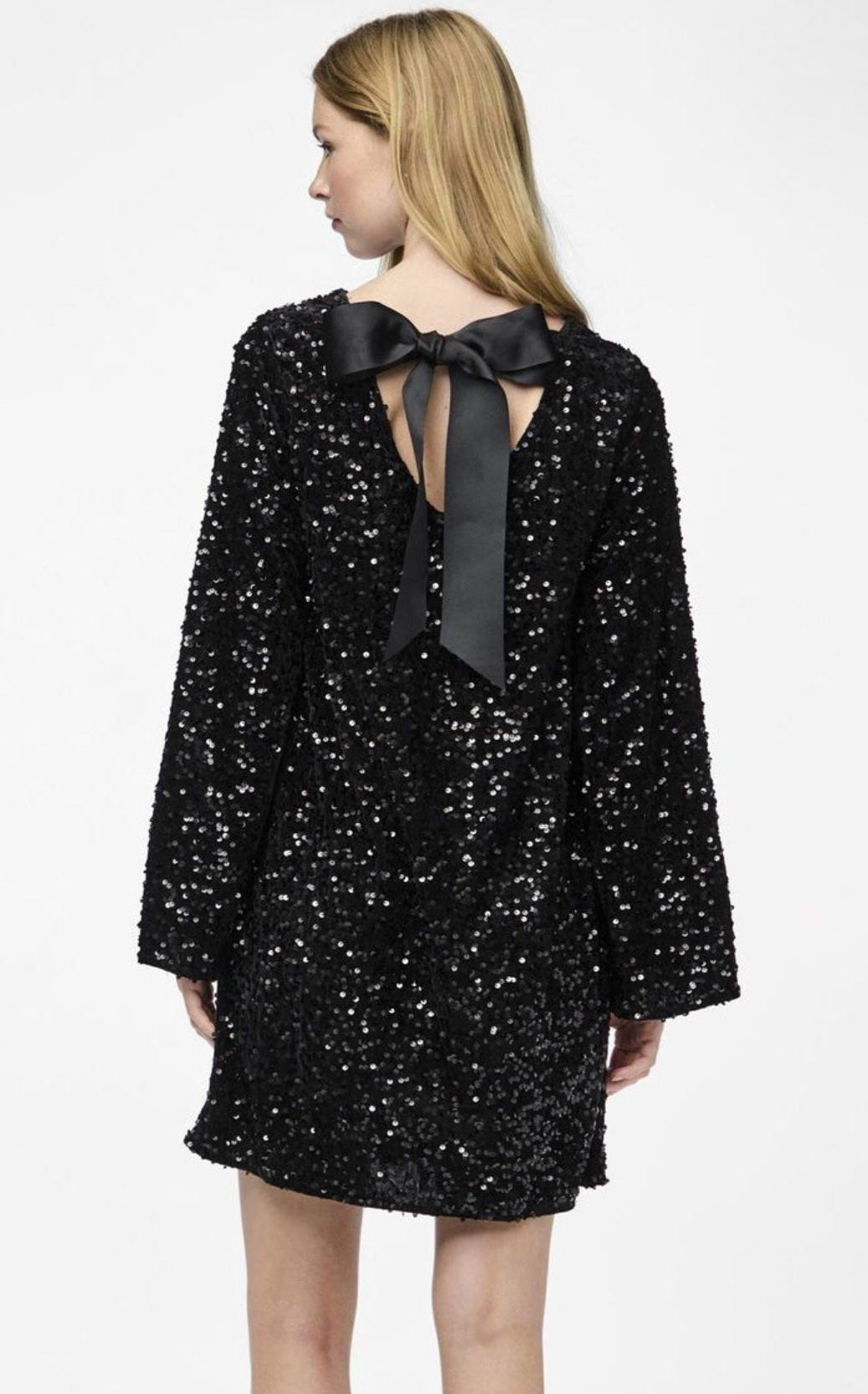 Mia | Elegant Sparkling Long Sleeve Mini Dress for Weddings