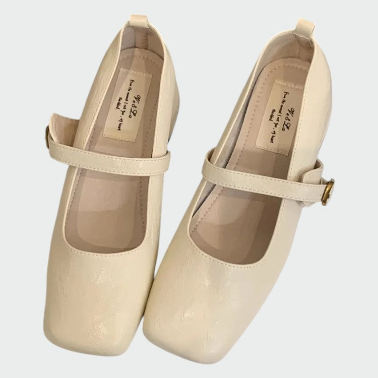 Mia | Elegant Square Tip High Heeled Mary Jane Shoes