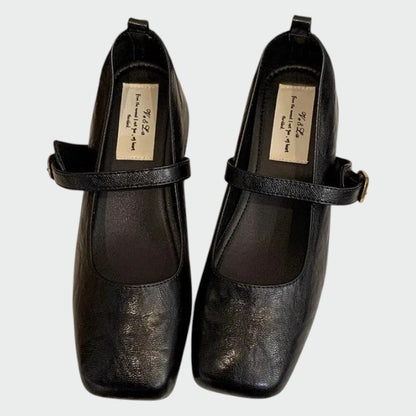 Mia | Elegant Square Tip High Heeled Mary Jane Shoes