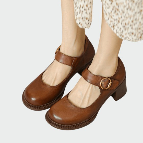 Mia | Elegant Two-Tone Chunky-Heel Women's Shoes
