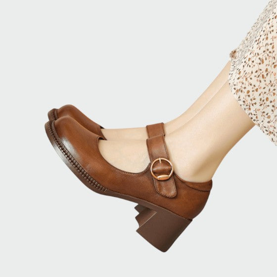 Mia | Elegant Two-Tone Chunky-Heel Women's Shoes