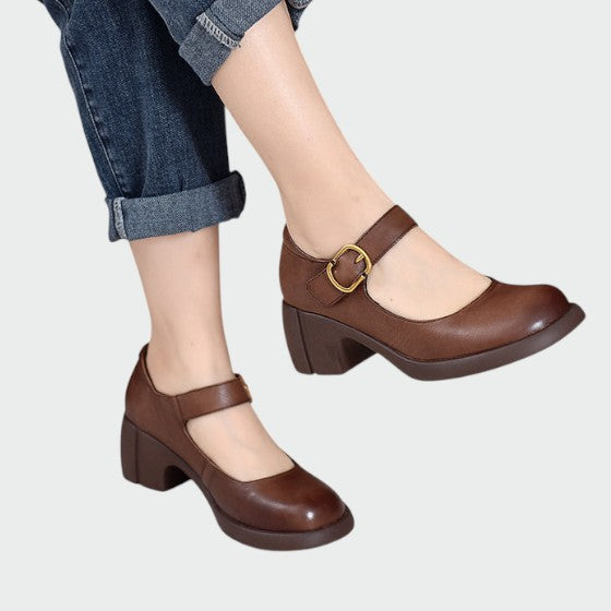 Mia | Elegant Two-Tone Chunky-Heel Women's Shoes