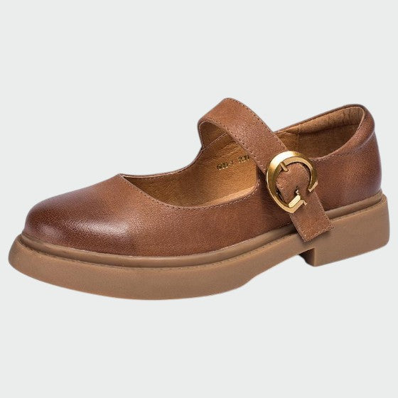 Mia | Elegant Two-Tone Leather Mary Janes