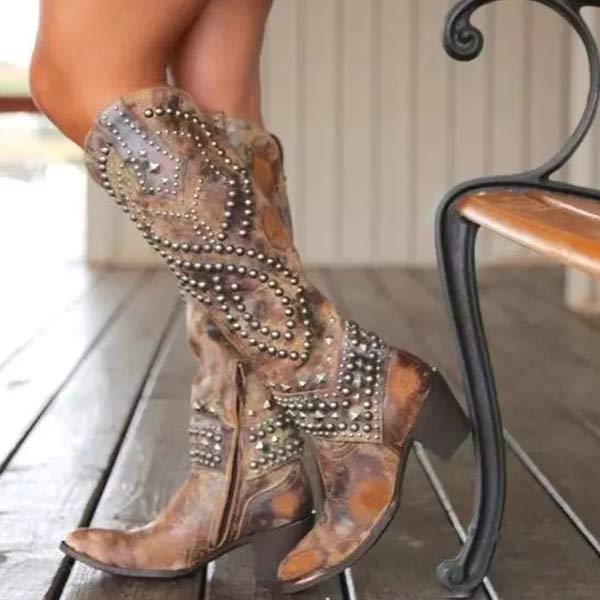 Mia | Elegant Western Knee-High Boots